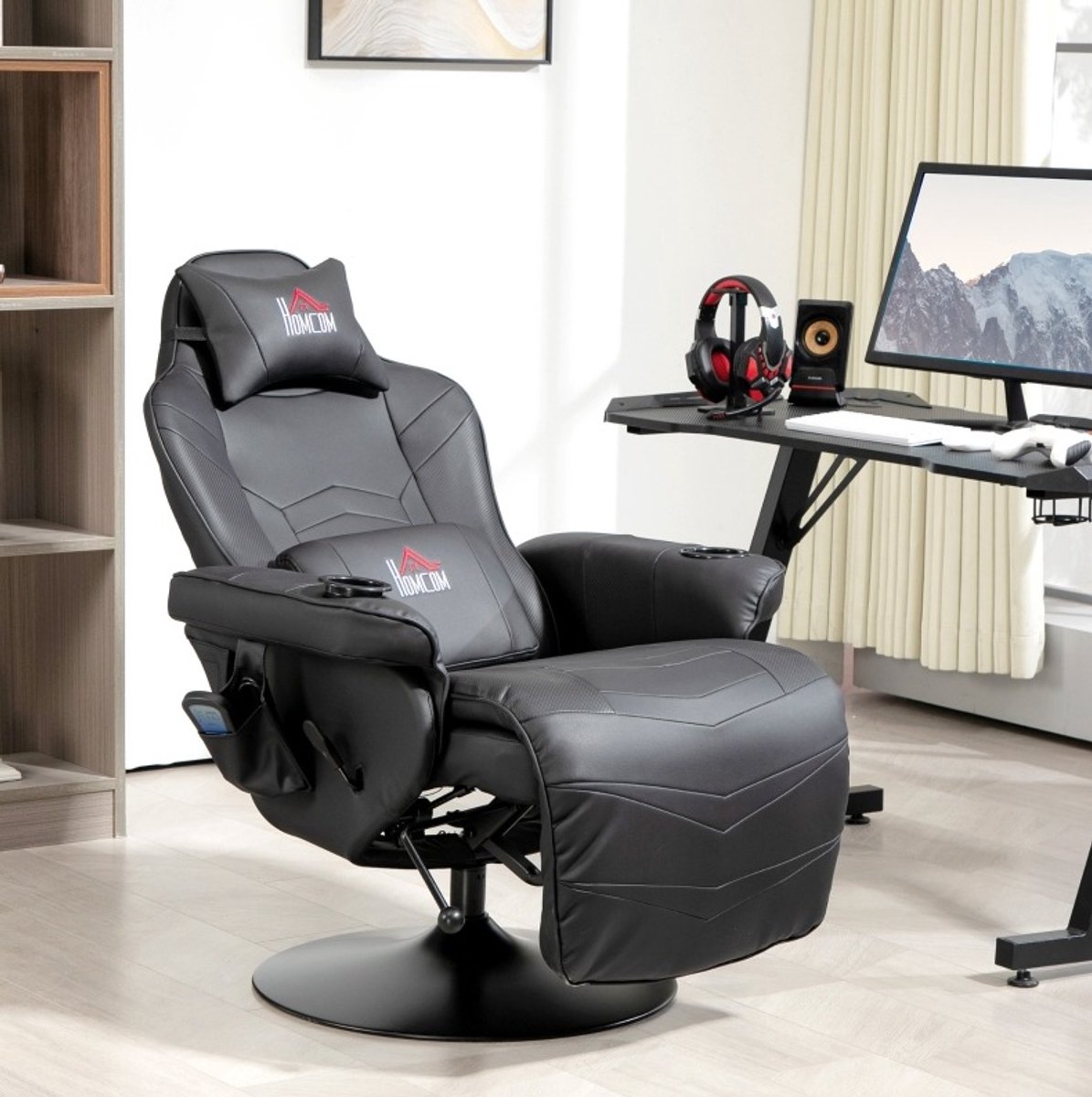MODFU - Massagestoel - Relaxfauteuil - Kunstleer - Zwart