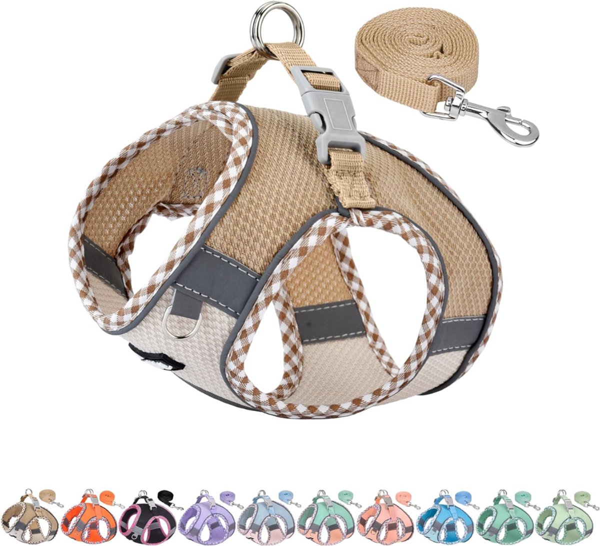 NIVA® Hondentuig - Hondenharnas - Hondentuigje - Bruin/Beige - 15cm x 20cm x 3cm