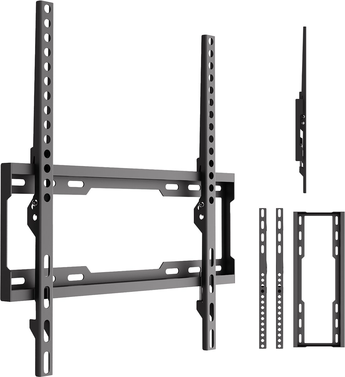 Maclean TV-beugel - TV-houder max. VESA 400x400, 32-75", tot 45 kg, zwart, kantelbaar van 0° tot -8°, MC-187