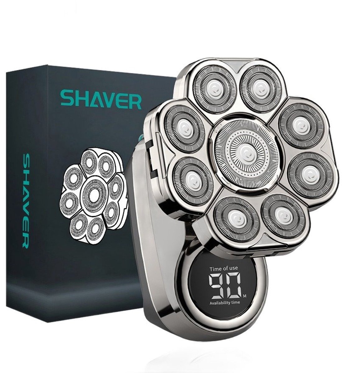 Currero Foil Shaver - Scheerapparaat Mannen - Hoofd Scheerapparaat - Head Shaver - Tondeuse met Trimmer - Lichaam en Baard - Oplaadbaar