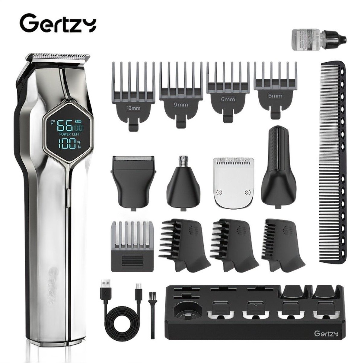 Currero Foil Shaver - Scheerapparaat Mannen - Hoofd Scheerapparaat - Head Shaver - Tondeuse met Trimmer - Lichaam en Baard - Oplaadbaar