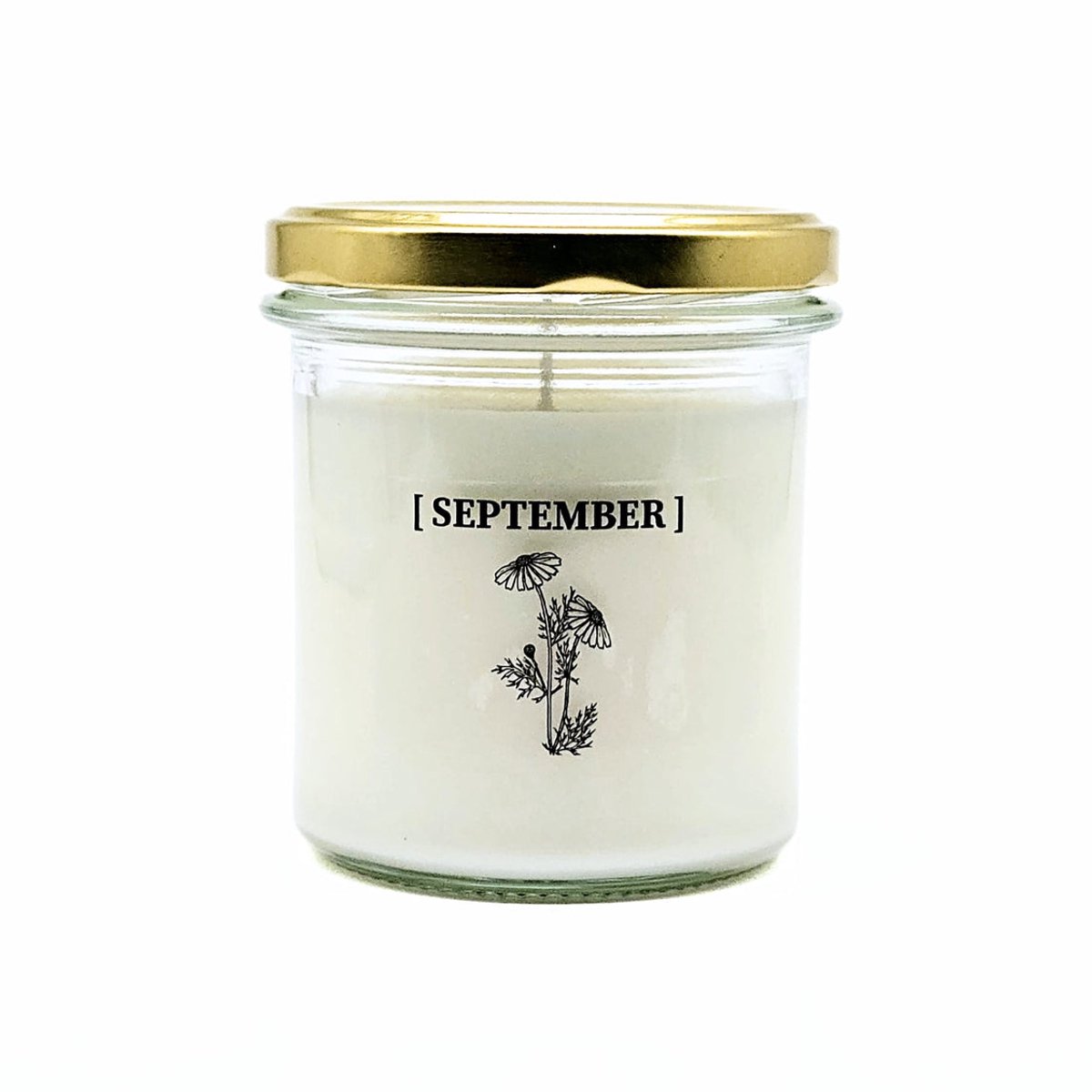 Candlelight-on - geurkaars met geboortebloem en geboortedatum - 23 september - o.b.v. sojawas en etherische oliën