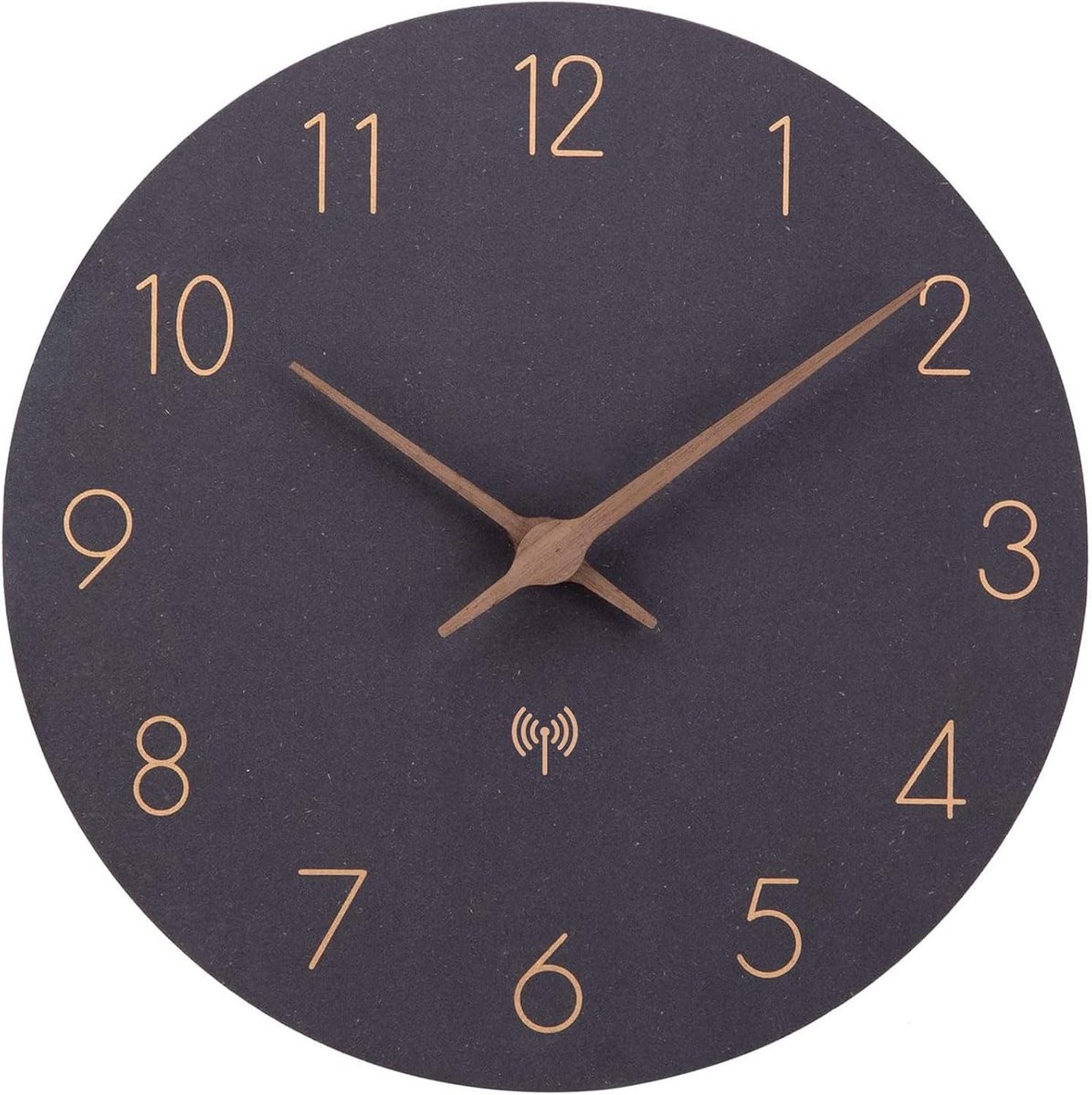 Wandklok - 30 cm - Hout - Modern - Met LED - Zwart