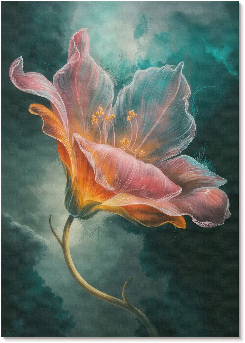 Tulup Polycanvas Wandposter - Bergmeer, Fotografie - A3 - Blauw Kunst - Rechthoek - Muurkunst - Woonkamer, Slaapkamer, Kantoor - Klassiek