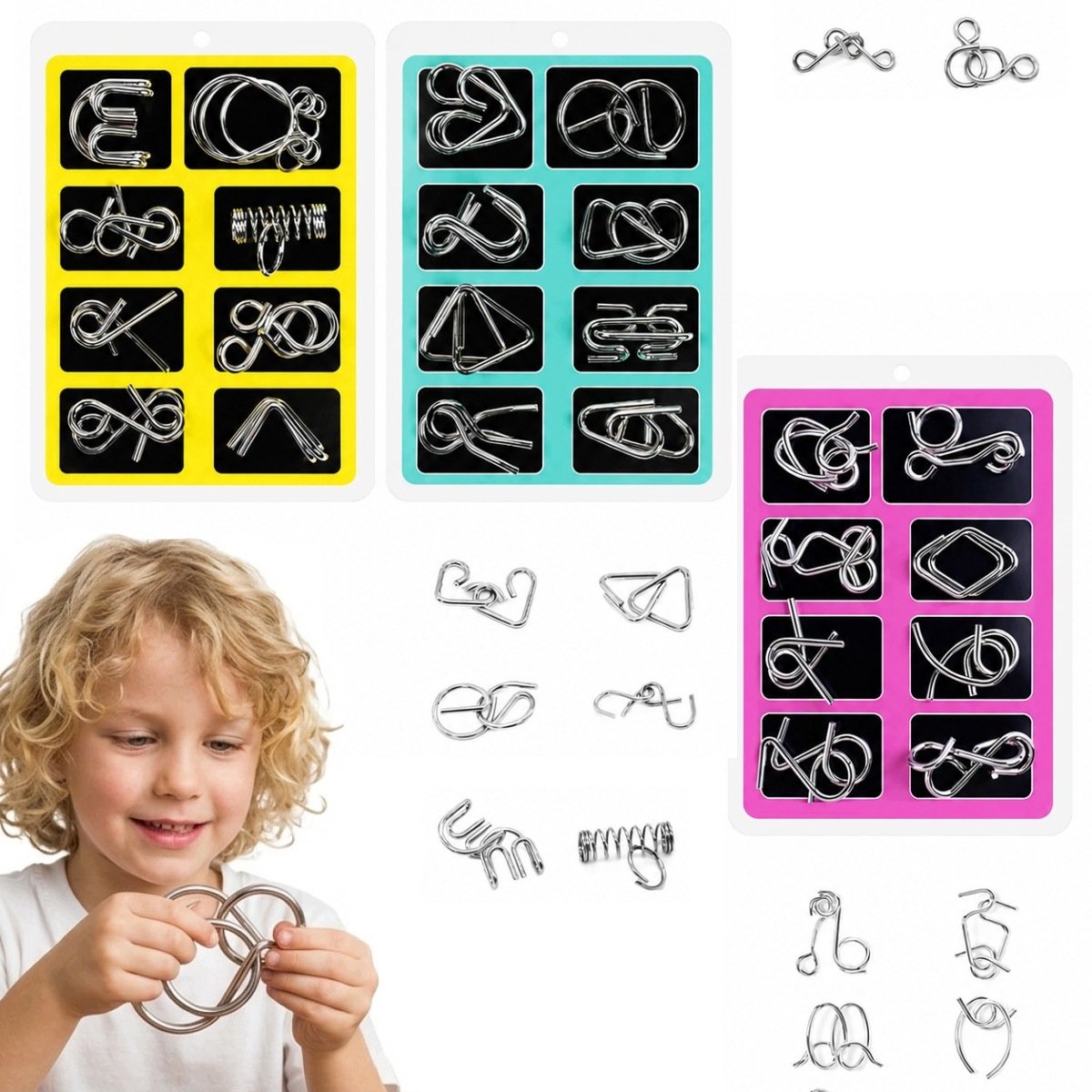 24 Metalen Puzzels Set - Logica Spel voor Kinderen & Volwassenen