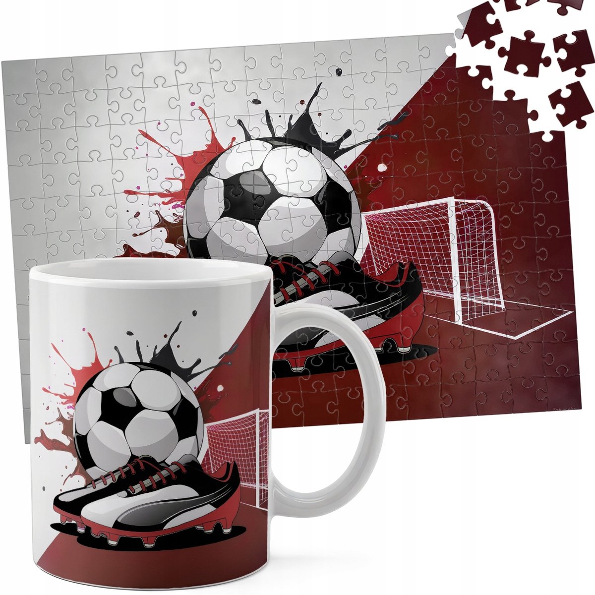 Set: Mok + 110-delige Puzzel - Voetbal Thema