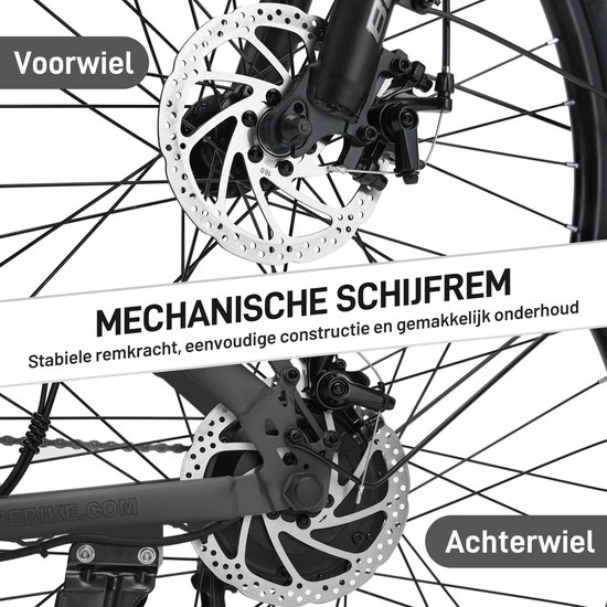 Bekup V2 Elektrische stadsfiets 26 inch - Hoge instap frame - Krachtige 250W achterwielmotor - 45Nm ondersteuning - Lange afstand accu - Shimano 7-speed - LCD-display - Comfortabel dagelijks gebruik - Titaangrijs — afbeelding 4