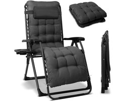 HOMECALL Relaxstoel - Tuinstoel - Ligstoel - Zero Gravity - Verstelbaar - Opvouwbaar - Tot 180 kg - Met Kussen - Textilene - B-ware