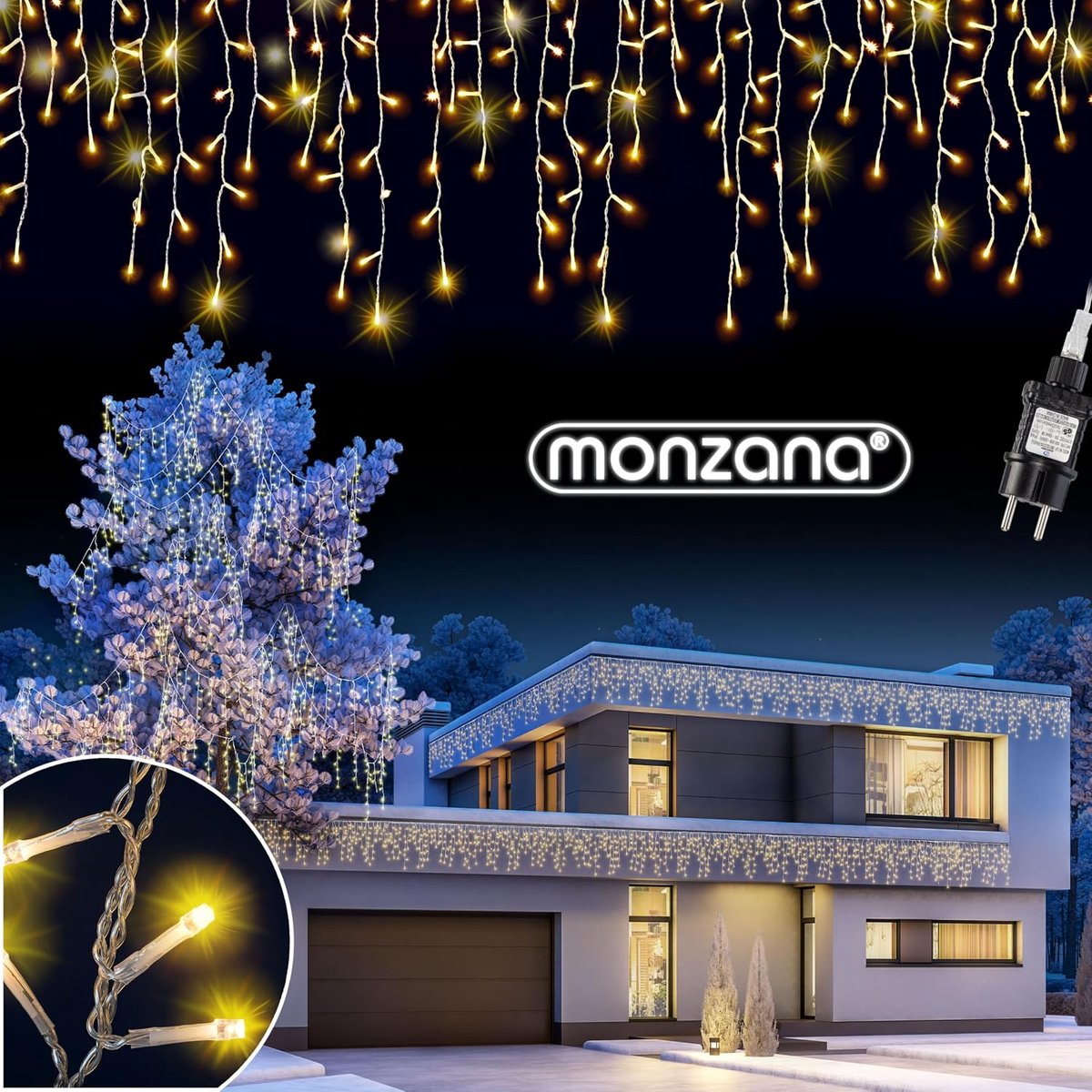 Lichtsnoer 20m - 600 LED - Met Stekker - IP44 Waterdicht - Warmwit - Kerst - Binnen en Buiten
