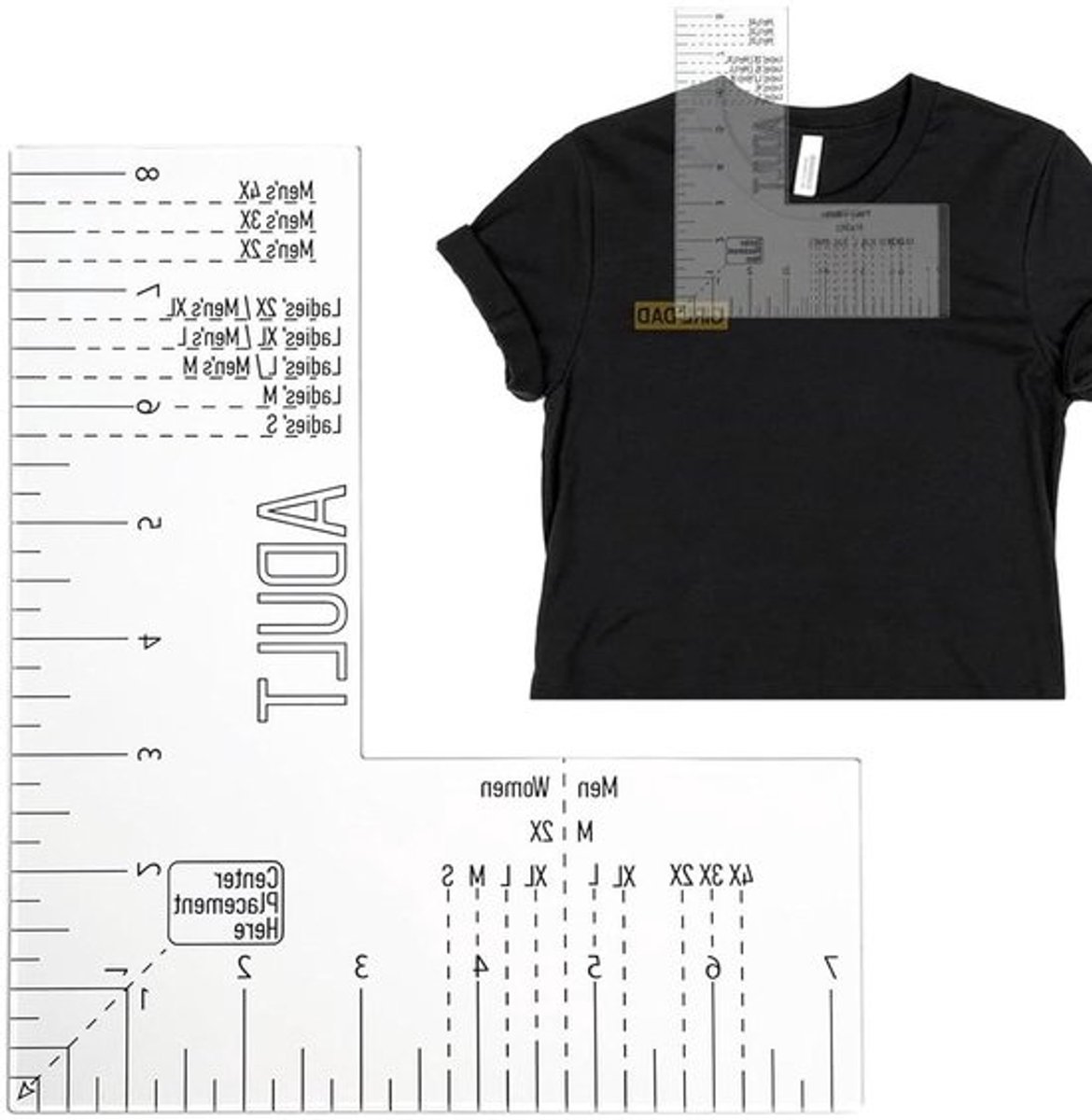 T-shirt Meetliniaal - Logo Sjabloon - Kleding Ontwerpen - Precisie Uitlijning - 32 x 21 cm - Transparant