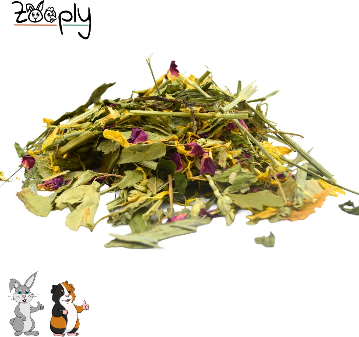 Zooply Bloemendroom - Kruiden & Snacks - 100% natuurlijk - Voor konijnen & cavia's - 400 gram