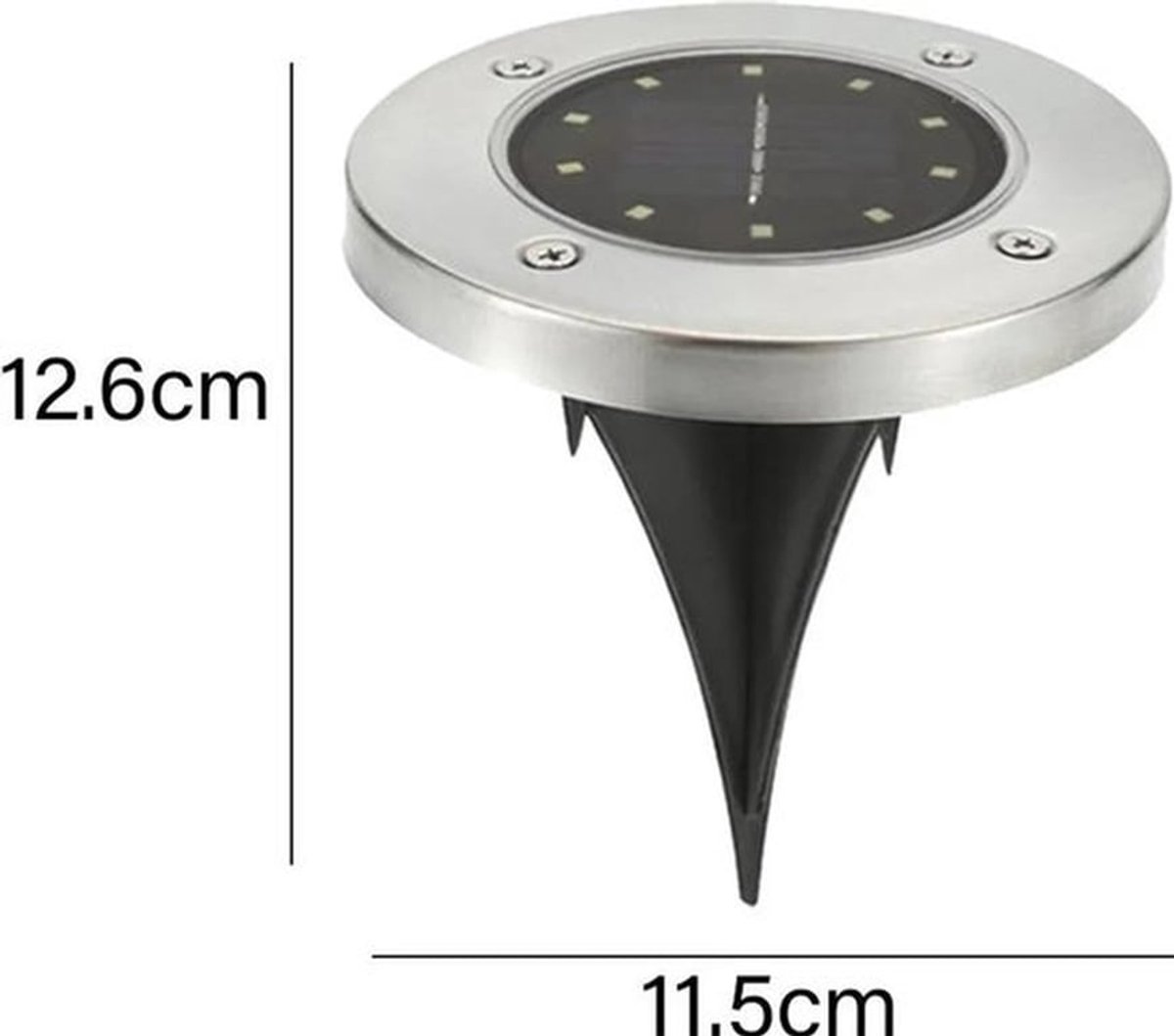 Buitenlamp op zonne-energie, tuinlamp op zonne-energie geschikt voor continue verlichting, waterdichte schijflamp op zonne-energie, geschikt voor binnenplaatsen/tuinen/terrassen/trappen/landschappen/paden, 10 LED-lampjes voor wit licht.