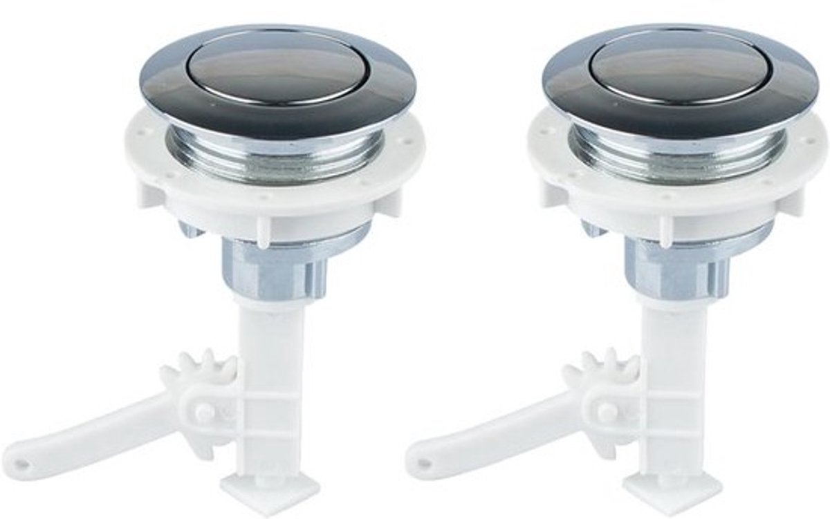 Toilet Spoelknoppen - Reservoir Schakelaars - Toilet Reparatie - Universeel Passend - 2 stuks - Wit
