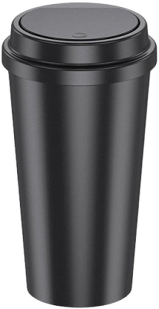 Prullenbak Auto - Afvalbak Bekerhouder - Auto Netjes Houden - Lekdicht Deksel - 183 x 10 x 10 cm - Zwart