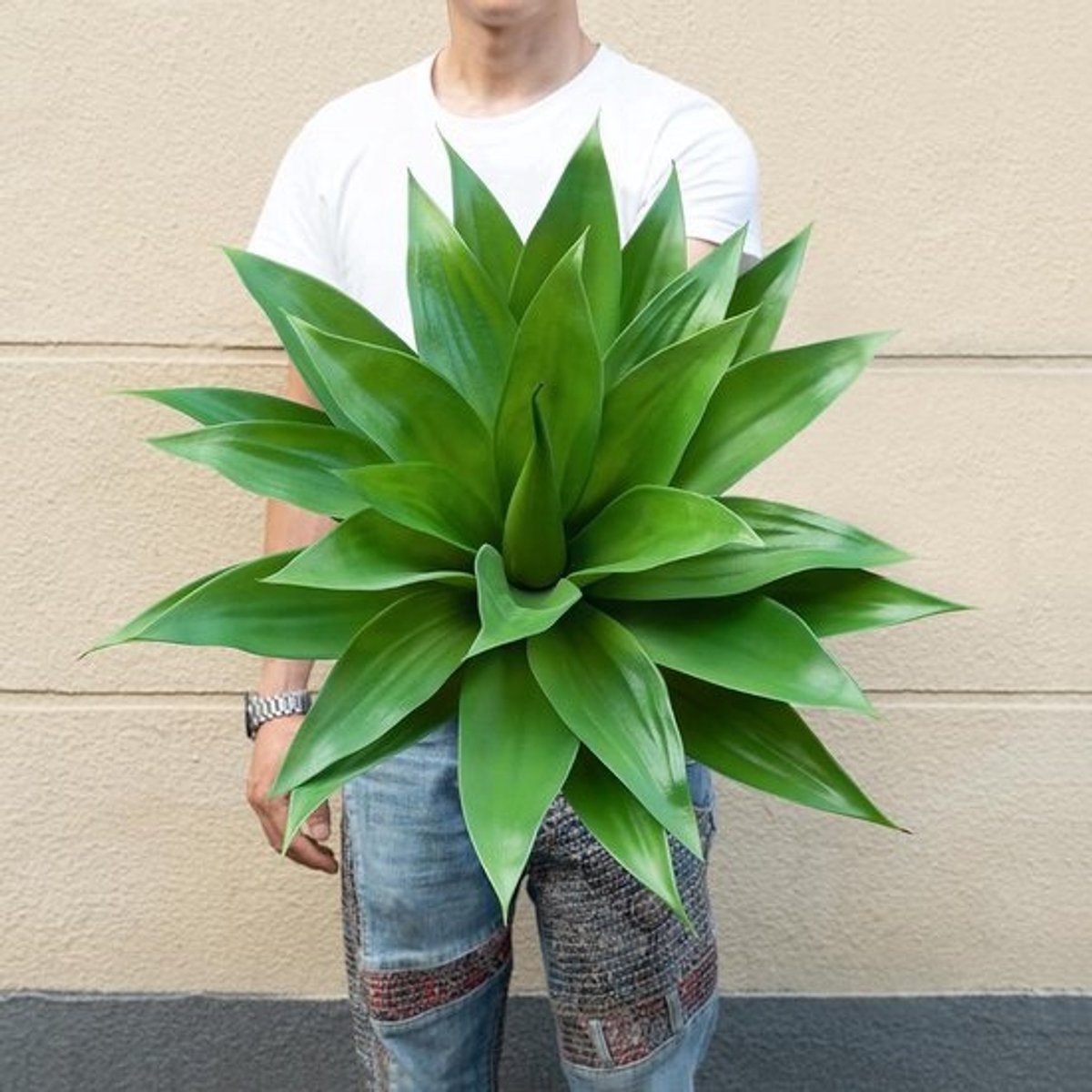 Kunst Agave Plant - Nep Vetplant Decoratieve Plant - Buiten Decoratie - UV-bestendige Bladeren - 71 cm - Groen