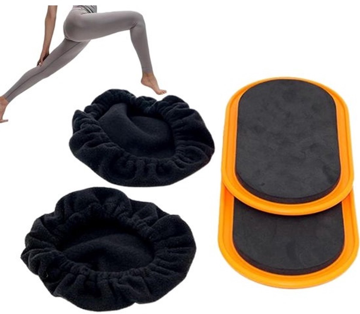 Oefening Schuifapparatuur - Fitness Discs Core Sliders - Core Training - Ovaal Ontwerp - 23.5 x 13.5 cm - Grijs