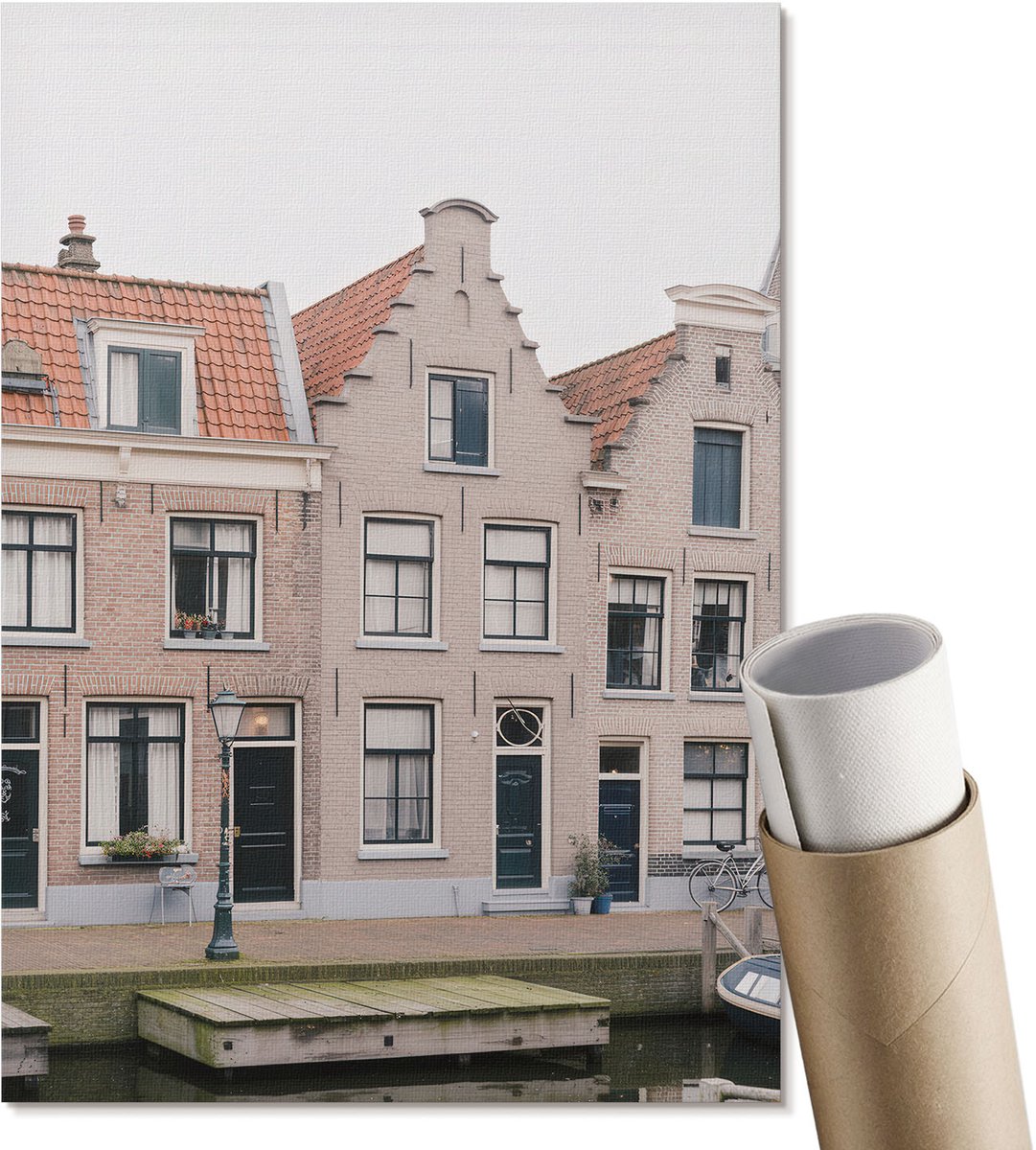 Coloray Polycanvas Wandposter - Avond In Azië, Fotografie - A2 - Blauw Patroon - Rechthoek - Muurkunst - Woonkamer, Slaapkamer, Kantoor - Klassiek