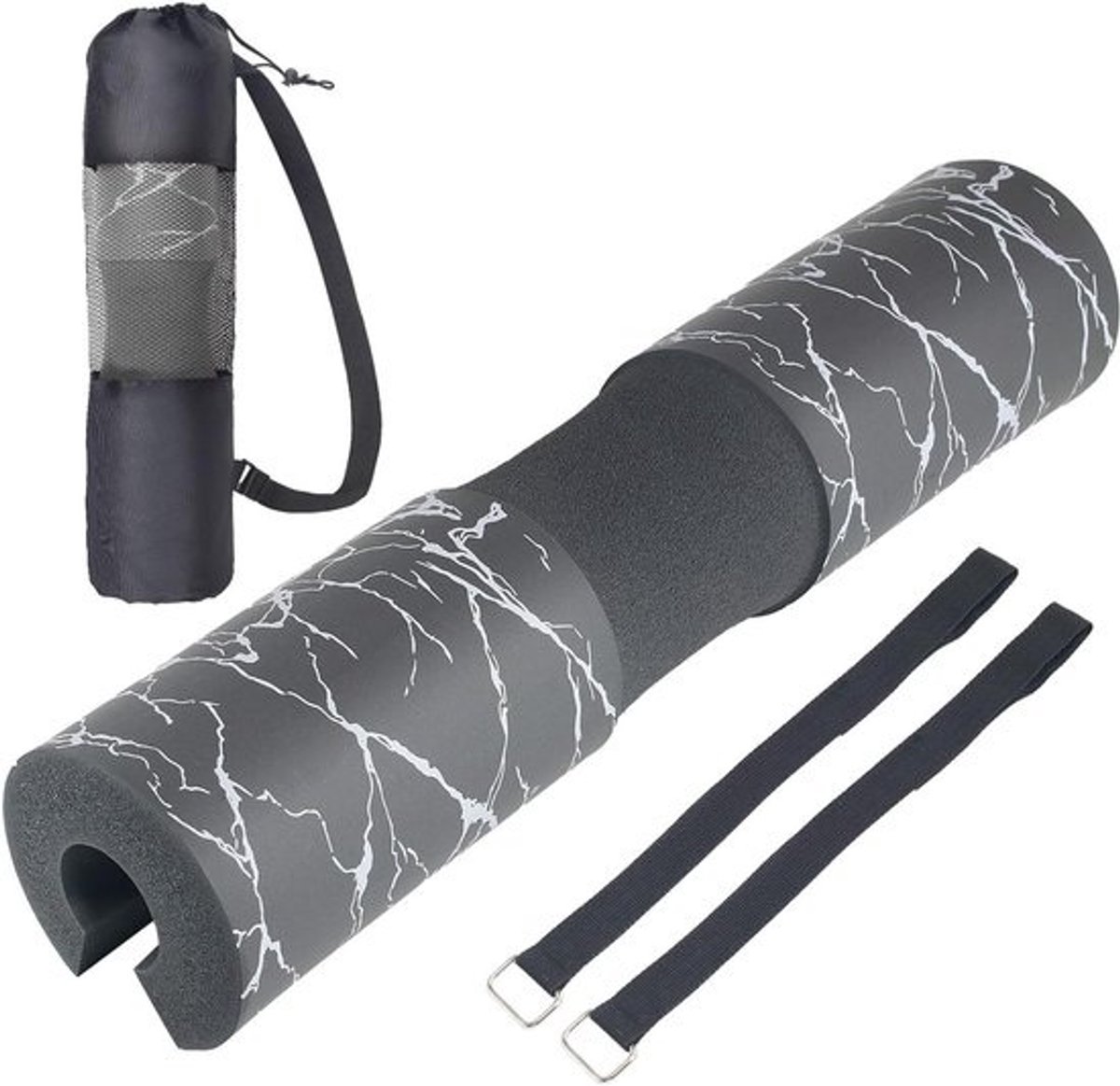Barbell Pad - Squat Pad Halterkussen - Krachttraining Comfort - Extra Dik Schuim - 45 cm Lengte - Zwart