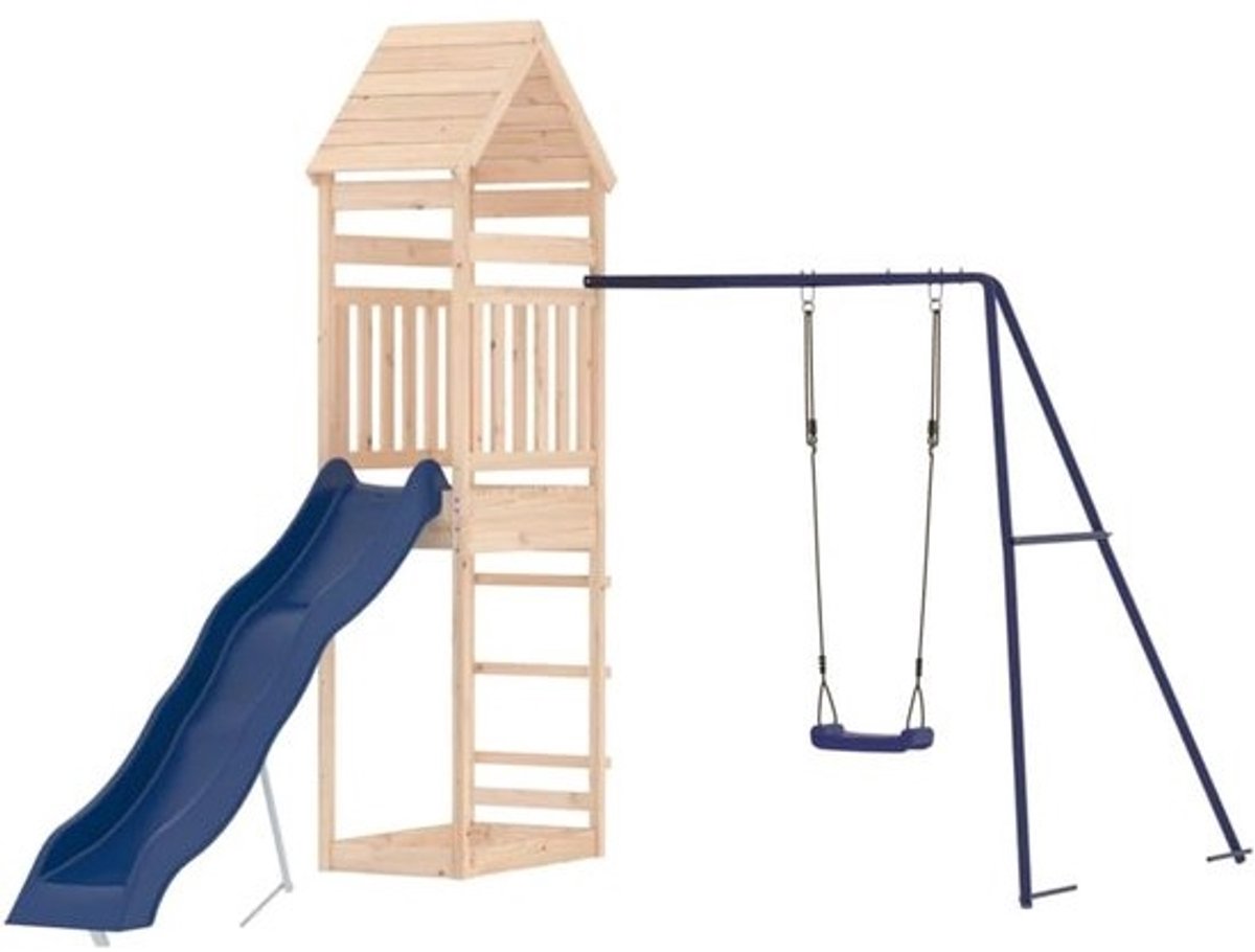 Houten Speelhuis - Speeltoestel Buiten - Kinderen Spelen - Massief Grenenhout - 245 x 373 x 264 cm