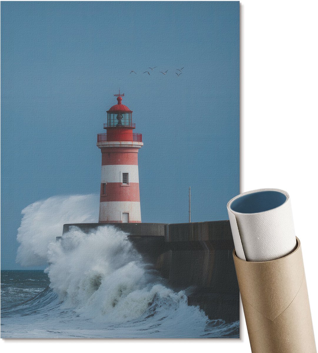 Coloray Canvas Poster Polycanvas - Paarden In Het Landschap, Bruin - A4 - Blauw Patroon - Rechthoek - Decoratieve poster - Kantoor - Klassiek