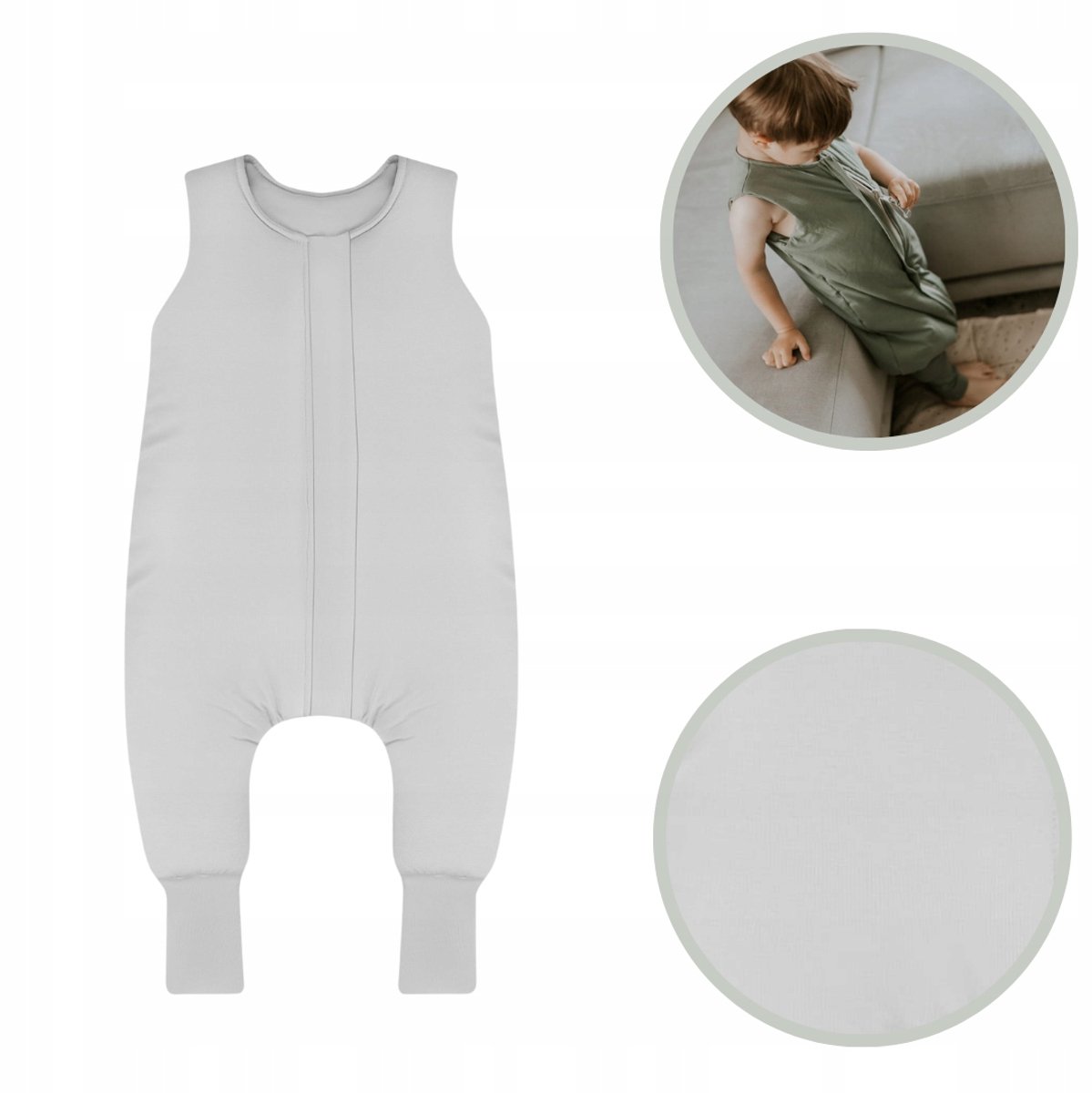 Sleepee Babyslaapzak met Voetjes TOG 1.5 Lichtgrijs 6-12m