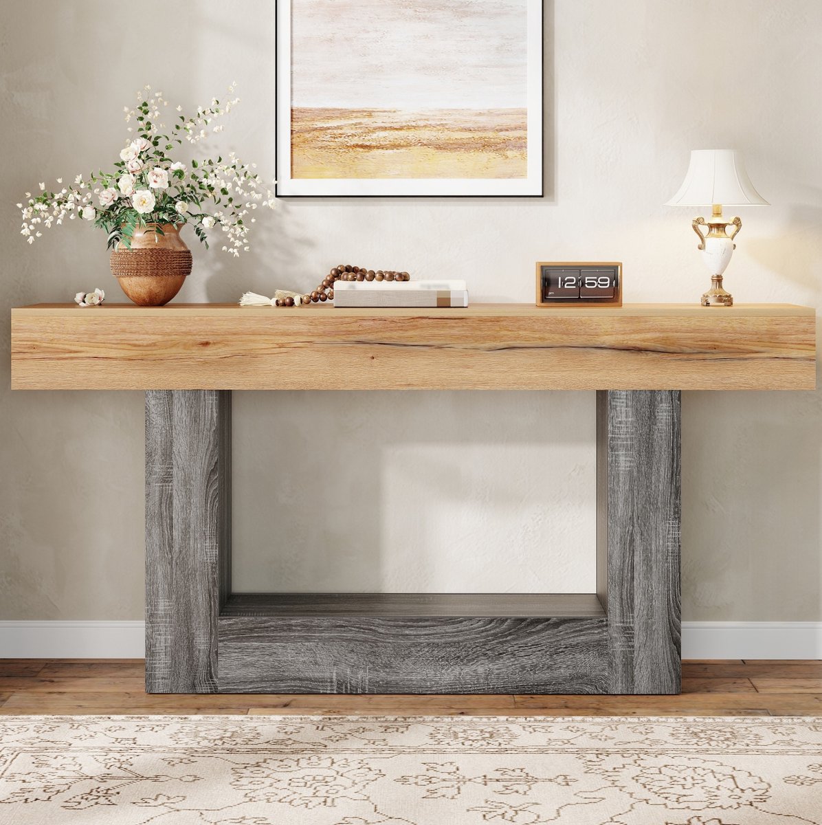 MODFU-Sidetable-Natuur-Houtlook-U-Vorm-Woonkamer-Spaanplaat