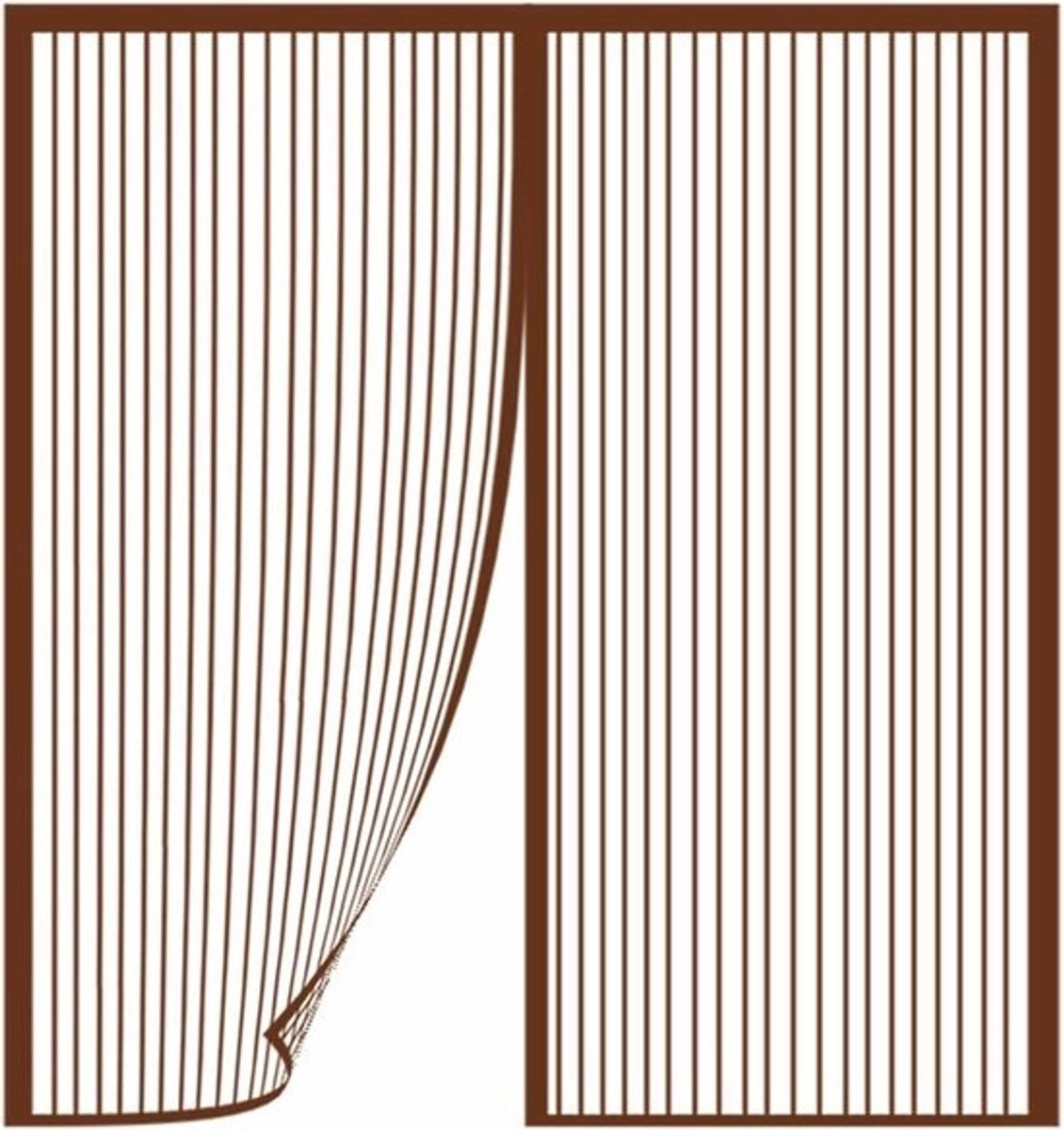 Deurgordijn Vliegscherm - Vliegennet Gordijn - Insecten Buiten Houden - Automatische Sluiting - 85x110cm - Bruin