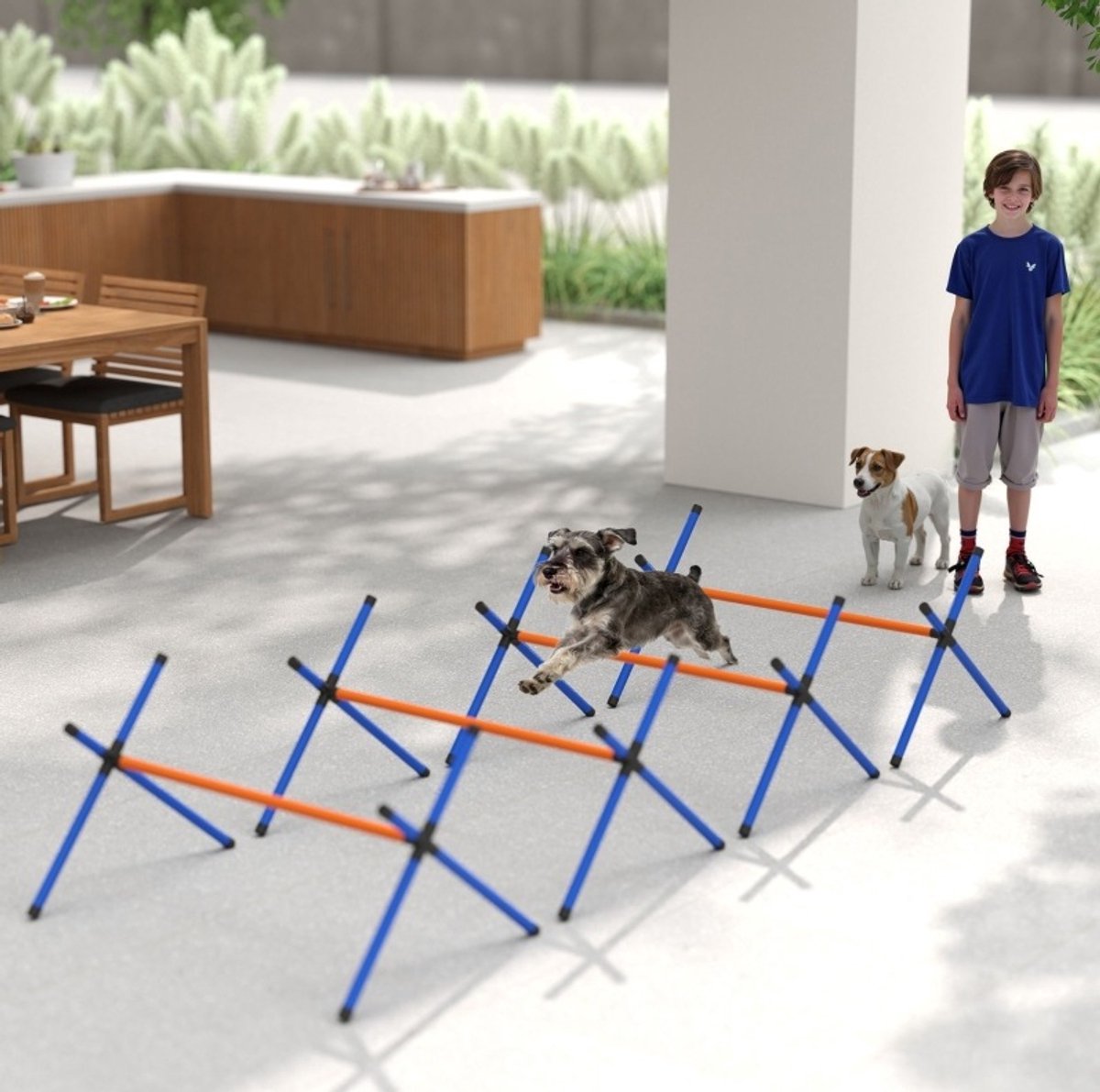 MODFU - Honden Agility Set - Verstelbare Horde - Oranje - Binnen En Buiten