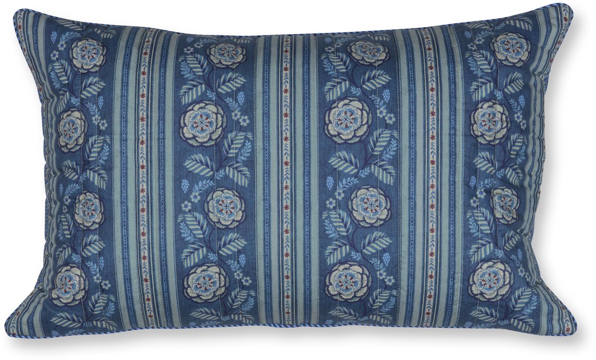Pip Studio Rosa Rani Quilted Cushion Sierkussen - 45 x 70 cm cm - Donkerblauw