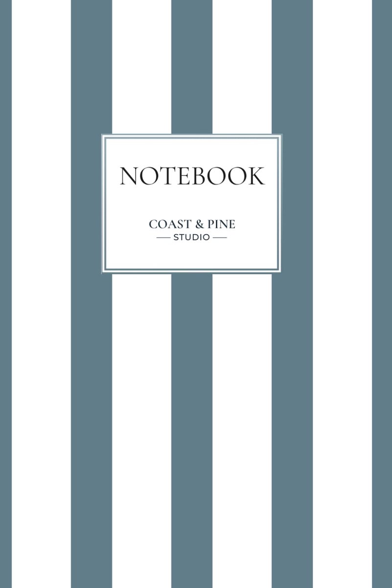 Slate Blue Striped Journal - ShopVlot