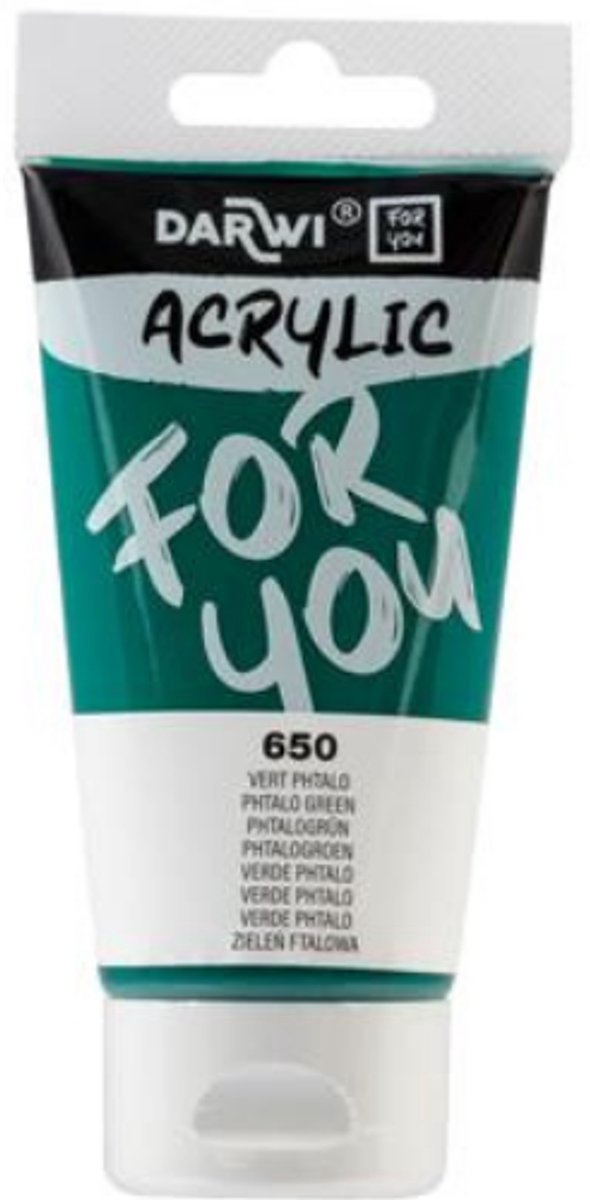 Darwi For You acrylverf 75 ml in tube phtalogroen