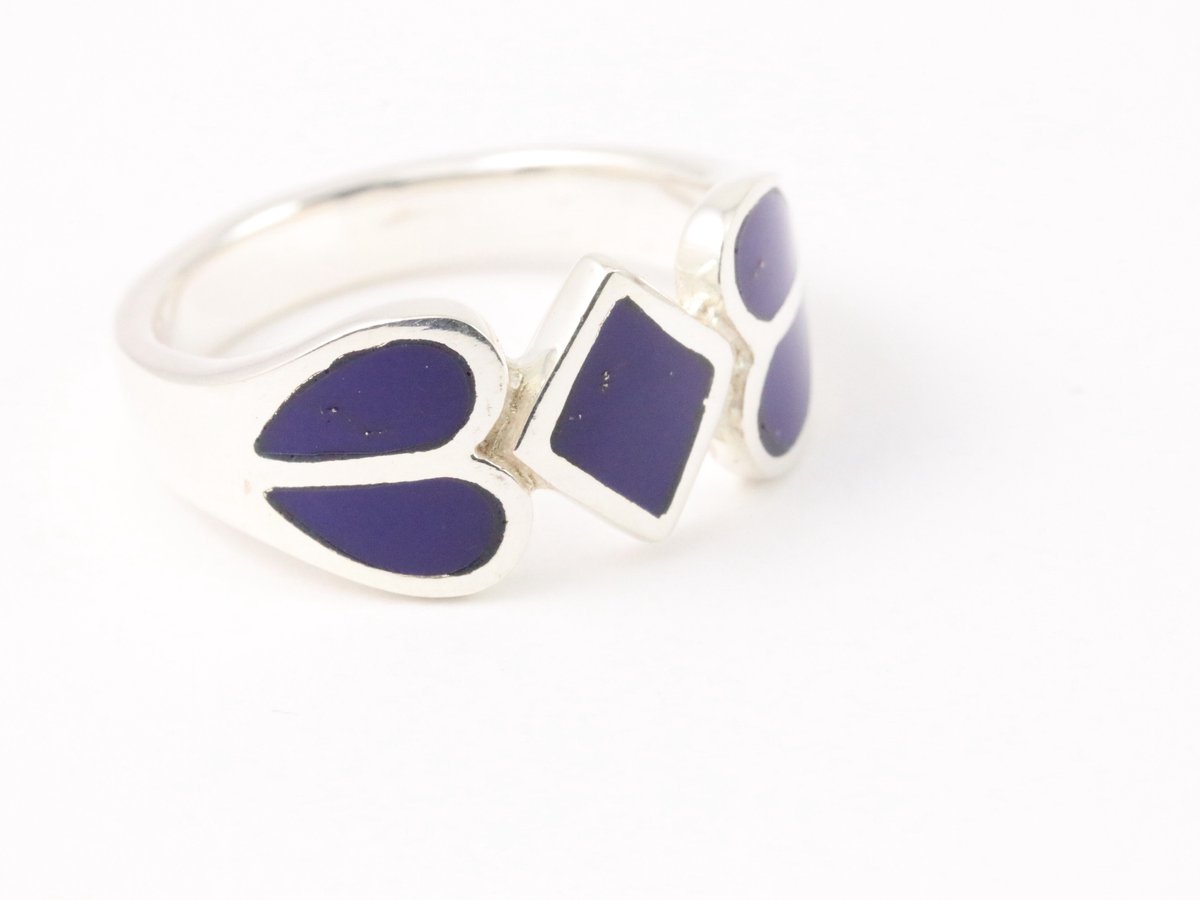 Zilveren ring met lapis lazuli - maat 16.5
