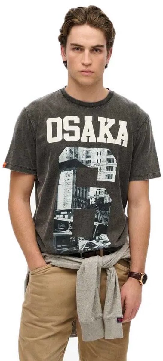 Superdry Osaka T-shirt met losse pasvorm Heren T-shirts Zwart