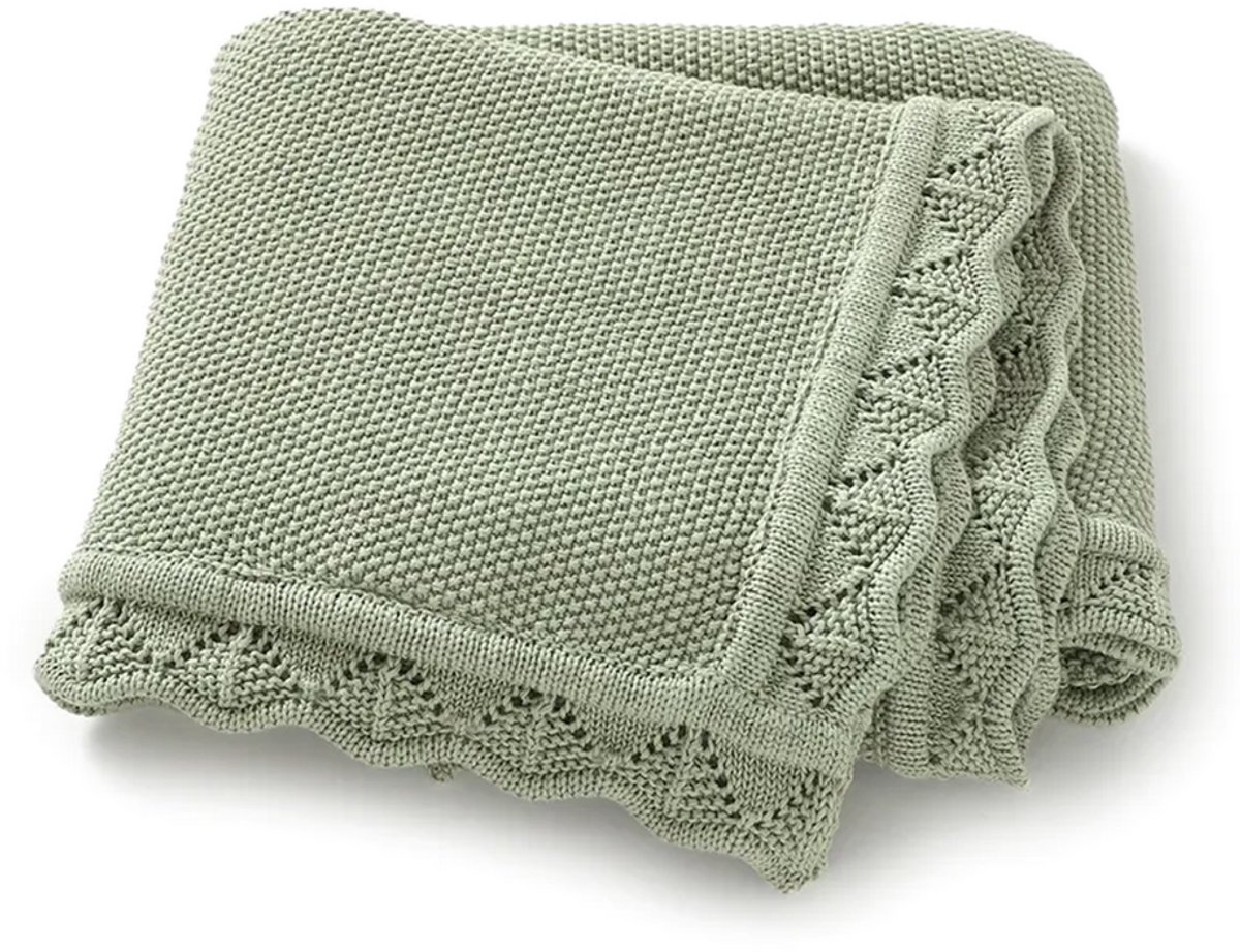 MijnNami Baby Deken 80 x 100 cm – 100% Katoen – Wiegdeken en Ledikant Deken – Gebreid Baby Dekentje – Willow