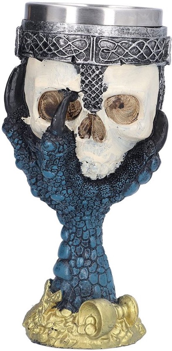 Store_7 - Skull Head Drinkbeker - Roestvrijstalen Skeleton Goblet - Blauw - Uniek