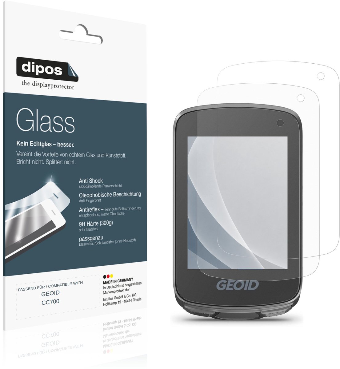 dipos – 2x Matte Pantserfolie geschikt voor GEOID CC700 | 9H Screenprotector