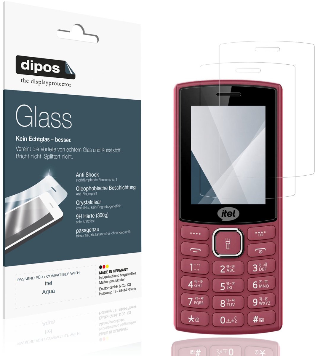 dipos – 2x Pantserfolie geschikt voor Itel Aqua | 9H Screenprotector