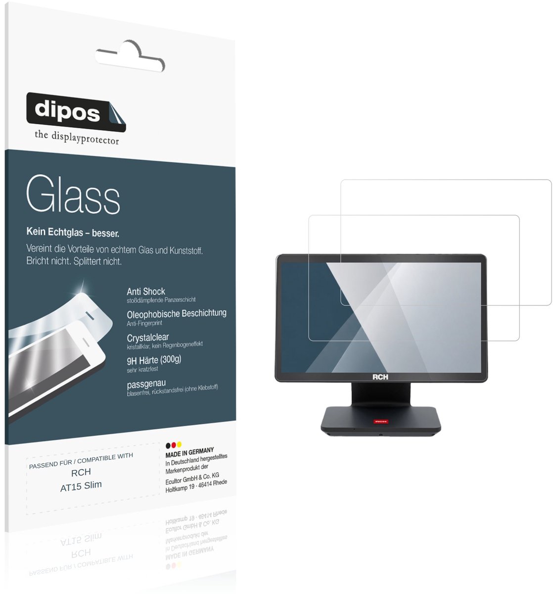 dipos – 2x Pantserfolie geschikt voor RCH AT15 Slim | 9H Screenprotector