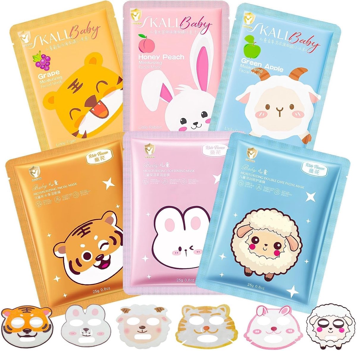 Set van 6 Dierenmaskers voor Kinderen - Leuk en Creatief Speelgoed voor Meisjes, Verkleedaccessoires en Feestartikelen