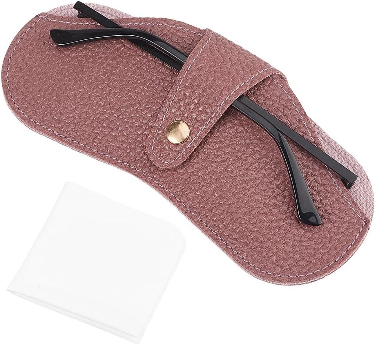 Leren Bril Etui voor Dames en Heren - Dunne, Lichtgewicht en Beschermende Reistas voor Vakantie en Strand - 6.7x3.3 Inch