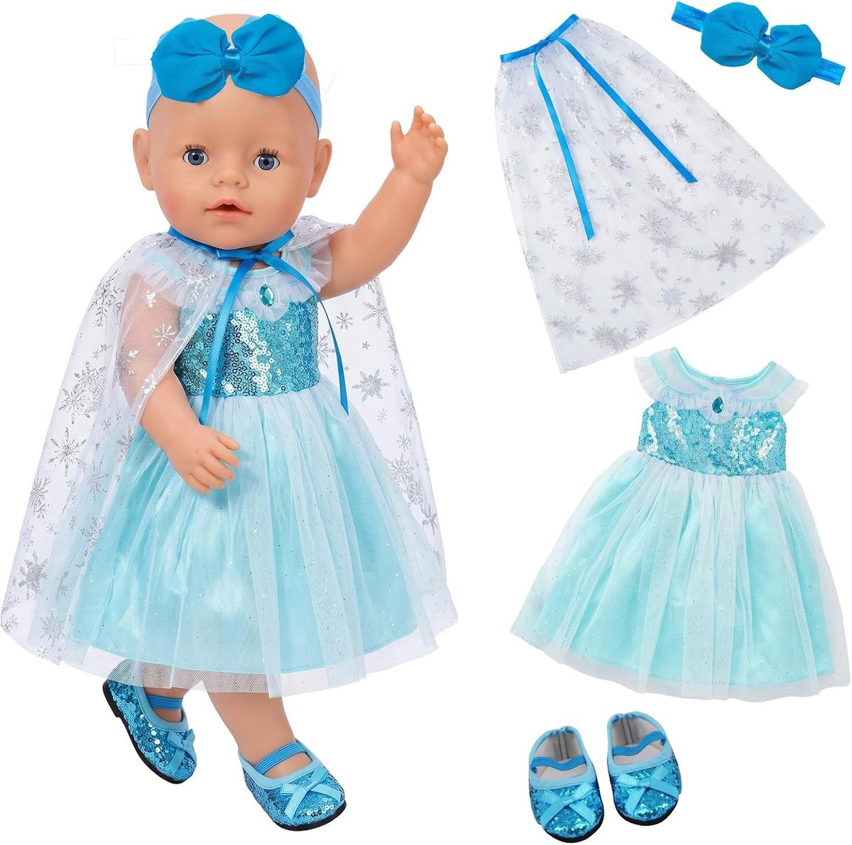 Set van 5 Carnaval Kostuums voor Prinses Poppen - Feestkleding, Speelgoed, Creatief Spel