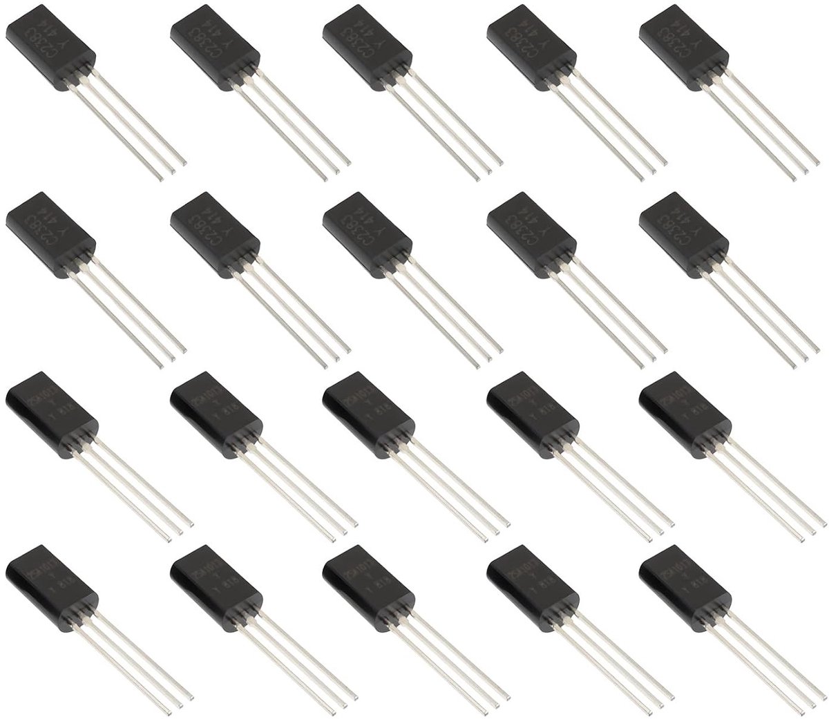40 Stuks Bipolaire Transistors 2SA1013 en 2SC2383 TO-92 voor Elektronische Reparaties en DIY Projecten