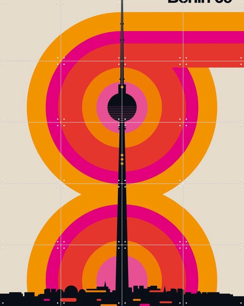 IXXI Berlin 69, Bo Lundberg - 80 x 100 cm - Gratis ophangtool - Grote wanddecoratie en posters - Kleurrijk, Pop art, Grafisch Ontwerp, Illustraties