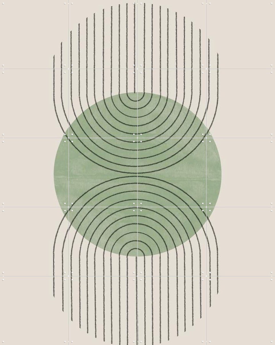 IXXI Perfect Point Green, The Miuus Studio & Various - 80 x 100 cm - Gratis ophangtool - Grote wanddecoratie en posters - Illustraties, Minimalisme