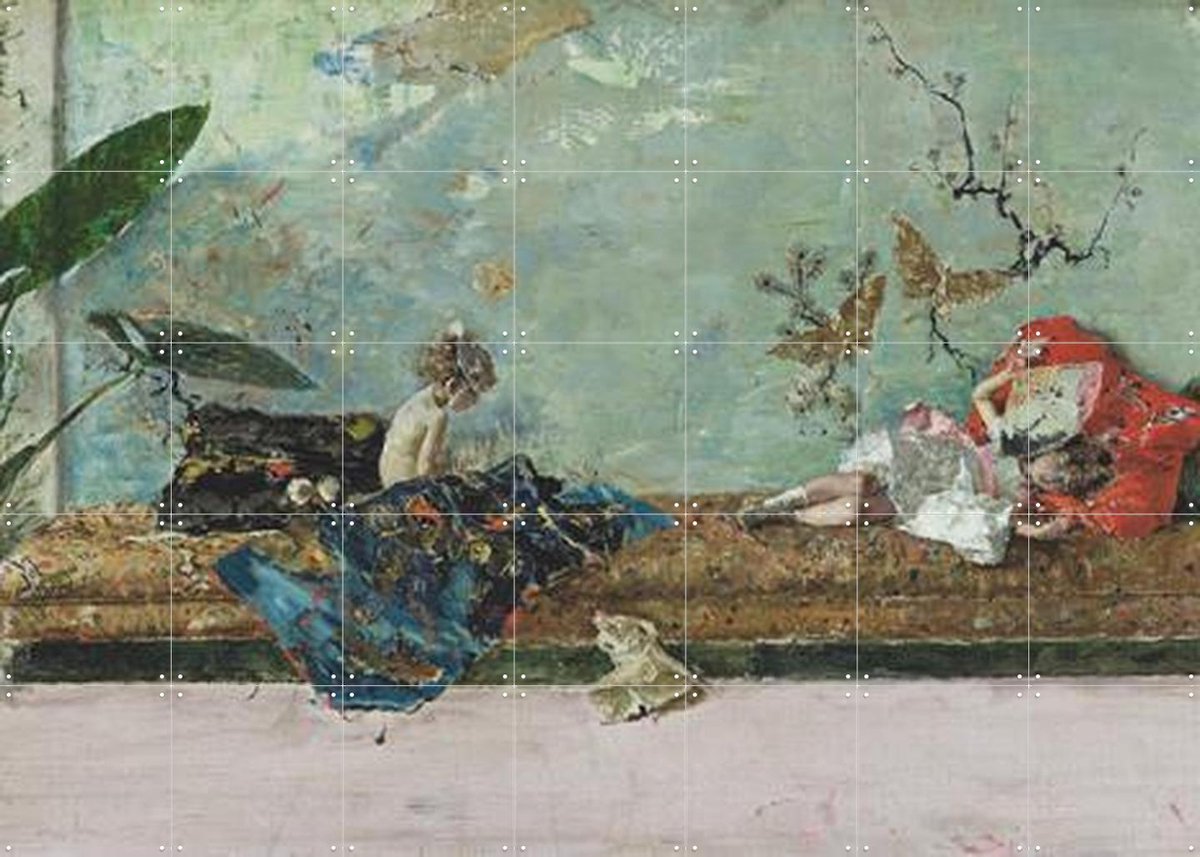 IXXI The painter's children in the japanese room, Museo Nacional del Prado - 140 x 100 cm - Gratis ophangtool - Grote wanddecoratie en posters -