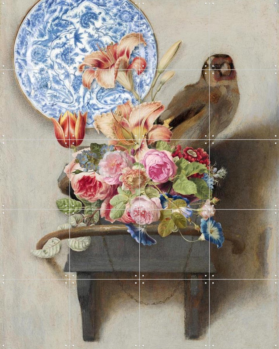 IXXI Het Puttertje - a 2023 mash-up, Marja van den Hurk - 80 x 100 cm - Gratis ophangtool - Grote wanddecoratie en posters - Kleurrijk, Grafisch