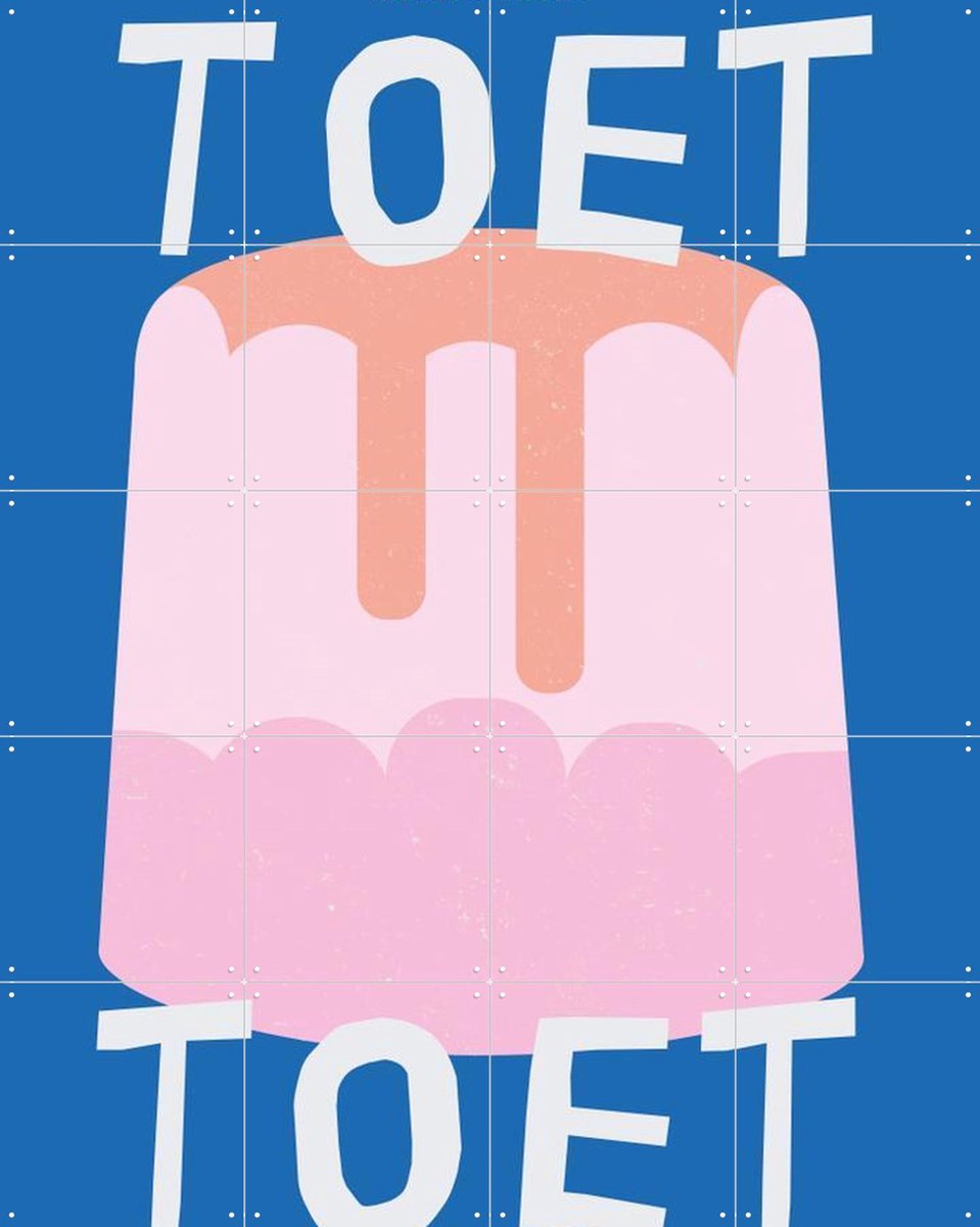 IXXI Toet blauw, Mella Mella - 80 x 100 cm - Gratis ophangtool - Grote wanddecoratie en posters - Grafisch Ontwerp, Pop art, Kleurrijk, Illustraties