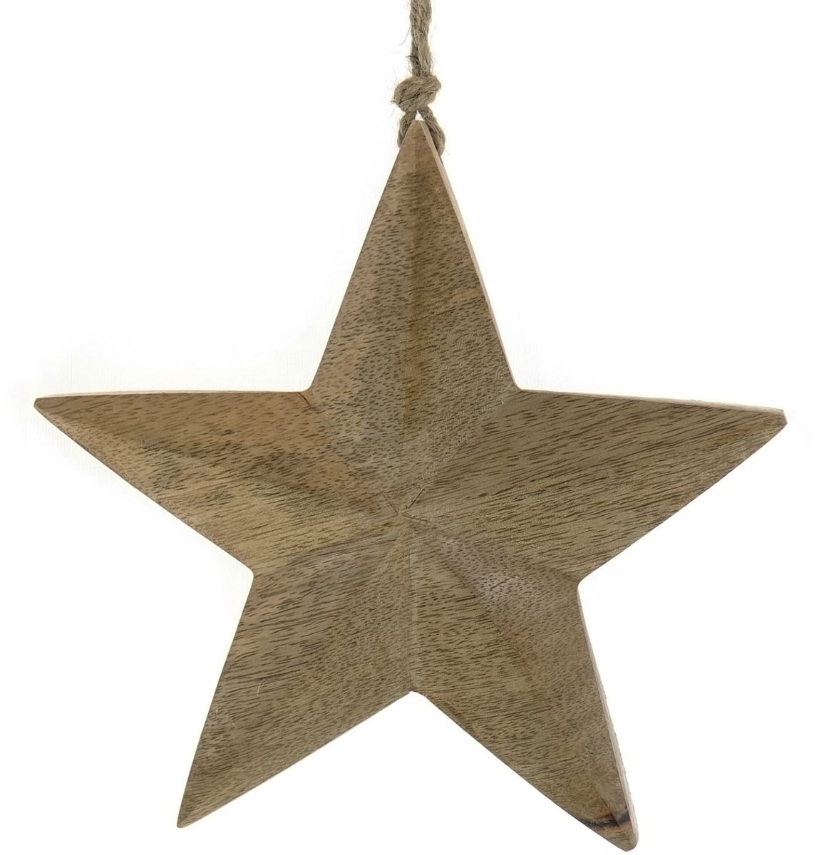 Scheulen kersthanger ster Leonidas natuur 19 cm - hout