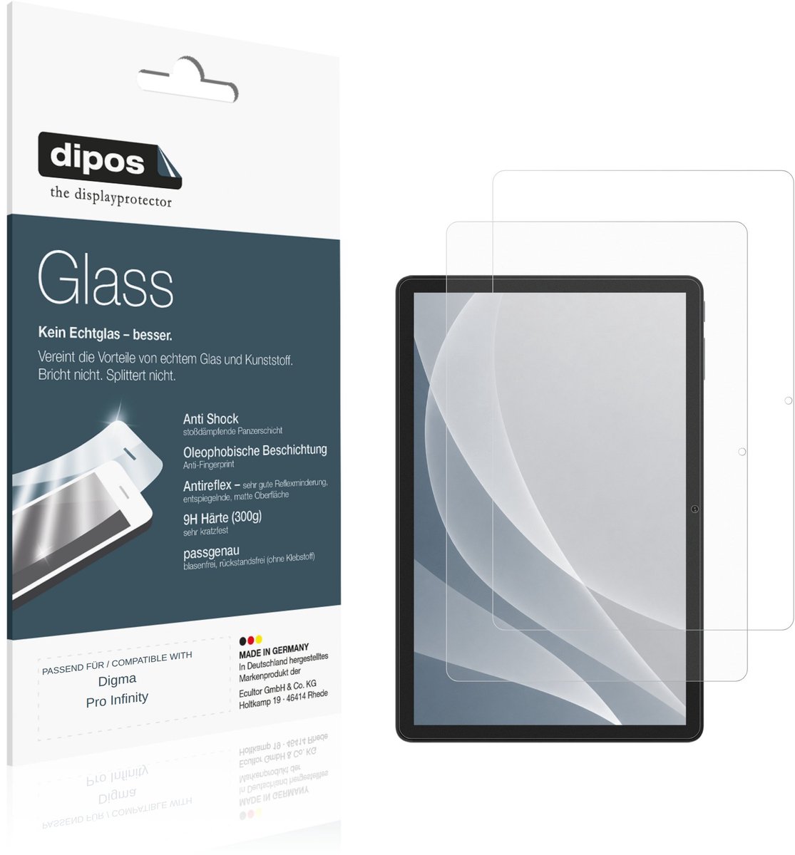 dipos – 2x Matte Pantserfolie geschikt voor Digma Pro Infinity | 9H Screenprotector