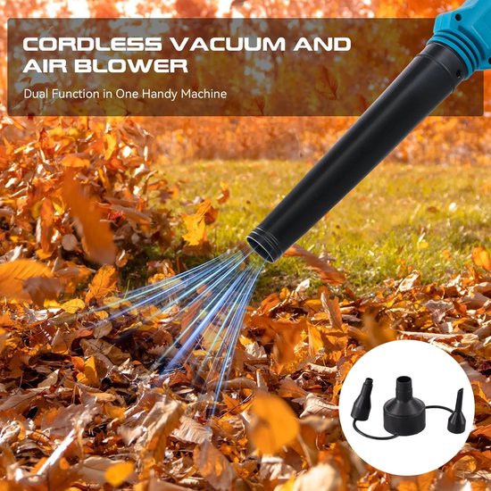PODOFO Draadloze bladblazer - 2-in-1 - bladblazer én stofzuiger - Voor bladeren, sneeuw, zand & vuil - 24.000 RPM - 18V voor Makita accu — afbeelding 4
